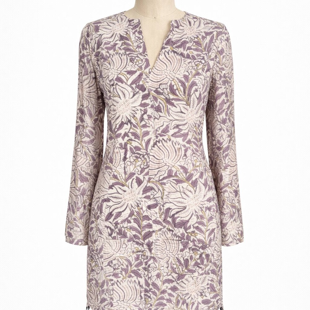 Roberta Roller Rabbit Floral Cotton Tunic Dress Purple